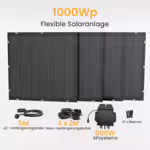 Balkonkraftwerk 1000Wp Flexibles Solarpanel/ 800W EZ1-M APSYSTEMS Wechselrichter - Abholung Meerbusch