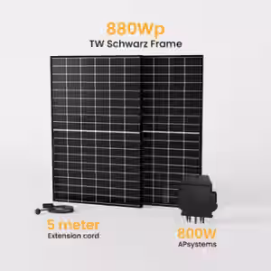 Balkonkraftwerk 800/1800W APsystems Wechselrichter, TW Solarmodul 880Wp - 800W Wechselrichter mit 2 Solarmodul / Abholung Weinheim