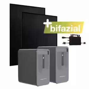 Balkonkraftwerk Basic 900/800 bifazial mit Balkonkraftwerkspeicher 3. Generation Basis und Erweiterung 4,48 kWh