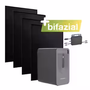 Balkonkraftwerk Basic 1800/800 bifazial mit Balkonkraftwerkspeicher 3. Generation Basis 2,24 kWh