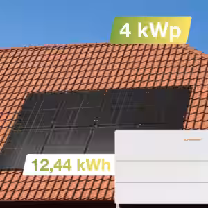 Solaranlage Ziegeldach 4 kWp mit Speicher 12,44 kWh