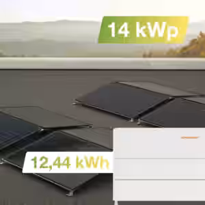 Solaranlage Flachdach 14 kWp mit Speicher 12,44 kWh