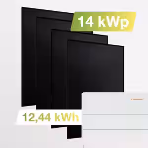 Solaranlage 14 kWp mit Speicher 12,44 kWh ohne Halterung