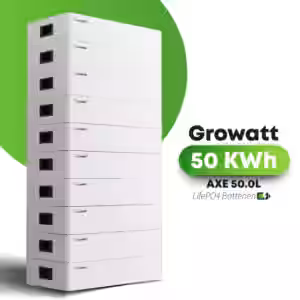 Growatt AXE – Die flexible und leistungsstarke Energiespeicherlösung von 5 kWh bis 50 kWh Die Growatt AXE Serie bietet Ihnen eine wegweisende Lösung für die Speicherung von Solarenergie oder anderen erneuerbaren Energiequellen. Egal ob Sie einen kleineren Haushalt betreiben oder hohe Energiemengen im gewerblichen Bereich speichern möchten: Mit Growatt AXE skalieren Sie die Kapazität einfach von 5 kWh bis zu 50 kWh. Dank ihres modularen Aufbaus wächst die Growatt AXE Speicherlösung mit Ihren Anforderungen und lässt sich jederzeit unkompliziert erweitern. Bei der Entwicklung der Growatt AXE Serie wurde großer Wert auf einfache Installation und hohe Sicherheit gelegt. Die vollständig stapelbaren Module benötigen keine aufwendigen Kabelverbindungen: Sie werden übereinandergesteckt und automatisch erkannt. Darüber hinaus profitieren Sie von einer kobaltfreien LiFePO4 -Zellchemie