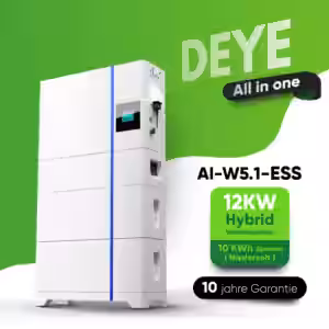 Innovative Energieverwaltung für Zuhause und Unternehmen Das All-in-One-Energiespeichersystem AI-W5.1-ESS (LV) steht für eine neue Ära der Energieverwaltung. Mit diesem fortschrittlichen System wird die effiziente Nutzung und Speicherung von Energie in Ihrem Zuhause oder Unternehmen kinderleicht. Der integrierte 12 kW Dreiphasen-Hybrid-Wechselrichter in Kombination mit modularen Lithium-Eisenphosphat-Batterien bietet Ihnen nicht nur hohe Leistung