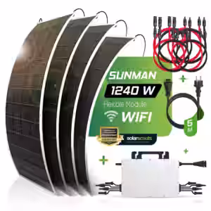 Entdecken Sie die Zukunft der Solarenergie mit dem Balkonkraftwerk Set - Flexible SUNMAN Module (1240Wp) - Hoymiles HMS-1600 . Das revolutionäre Sunman Flex SMF310W bietet unübertroffene Flexibilität und Leistung