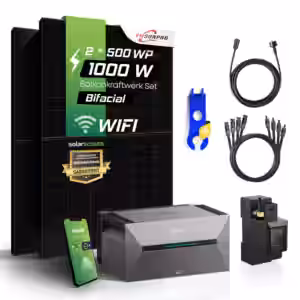 Solarbank 2 E1600 ProSolarbank 2 E1600 ProSolarbank 2 E1600 ProSolarbank 2 E1600 Pro Anker Solarbank 2 E1600 Pro Maximale Erträge – mit mehr Modulen & Batterien Hol dir die maximale Leistung aus deinem Balkonkraftwerk mit der All-in-One-Speicherlösung von Anker mit integriertem 800-W-Wechselrichter. Schließe bis zu acht Solarmodule an und erweitere den Speicher bei Bedarf ganz simpel mit Erweiterungsbatterien. Bei einem Stromausfall kannst du wichtige Geräte bis 1000W an der Notsteckdose betreiben. Regulär kannst du bis zu vier Solarmodule anschließen. Bei Bedarf ist der Anschluss von bis zu acht Solarmodulen möglich – mithilfe von auswählbaren Y-Verbindern. Rüste den Speicher bei Bedarf mit bis zu fünf Erweiterungsbatterien nach und profitiere von einer Speicherkapazität von bis zu 9