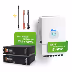 Deye & Vestwoods – Die smarte Lösung für Ihre Energieunabhängigkeit Mit unserem leistungsstarken Deye 8kW Hybrid-Wechselrichter und der langlebigen Vestwoods VE48100E-P2 10 kWh LiFePO4-Batterie setzen Sie auf maximale Effizienz
