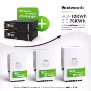Deye & Vestwoods – Die smarte Lösung für Ihre Energieunabhängigkeit Mit unserem leistungsstarken Deye Hybrid-Wechselrichter in den Varianten 8kW