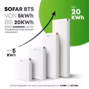 Modulares Energiespeichersystem für flexible Anforderungen Das BTS 5K von Sofar ist ein innovatives Batteriemodul