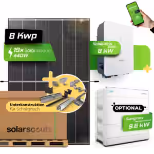 Effiziente Solarenergie für nachhaltige Stromversorgung Mit einer Kombination aus achtzehn leistungsstarken Trina Solar 450W Glas-Glas-Modulen und dem Sungrow SH 8.0 RT-V112 Hybrid-Wechselrichter bietet diese Solaranlage eine optimale Lösung für Eigenheime und Gewerbe. Die hochmodernen Solarmodule von Trina Solar zeichnen sich durch ihre hohe Effizienz von 22