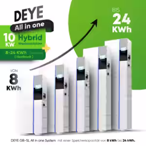 Innovatives All-in-One-Design für vielseitige Anwendungen Der Deye GB-SL10K-EU All-in-One-Hybrid-Wechselrichter vereint Funktionalität und Ästhetik in einem durchdachten Design. Dank seiner kompakten Bauweise eignet er sich perfekt für unterschiedliche Installationsszenarien